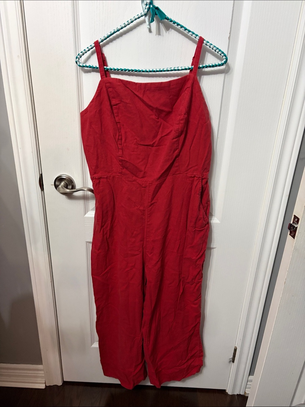 Old Navy Red Wide-Leg Sleeveless Jumpsuit
